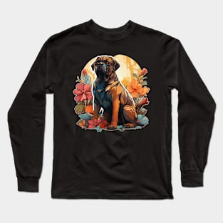 Bullmastiff Floral Cottagecore Long Sleeve T-Shirt